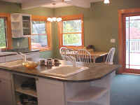Kitchen island with ample windows 